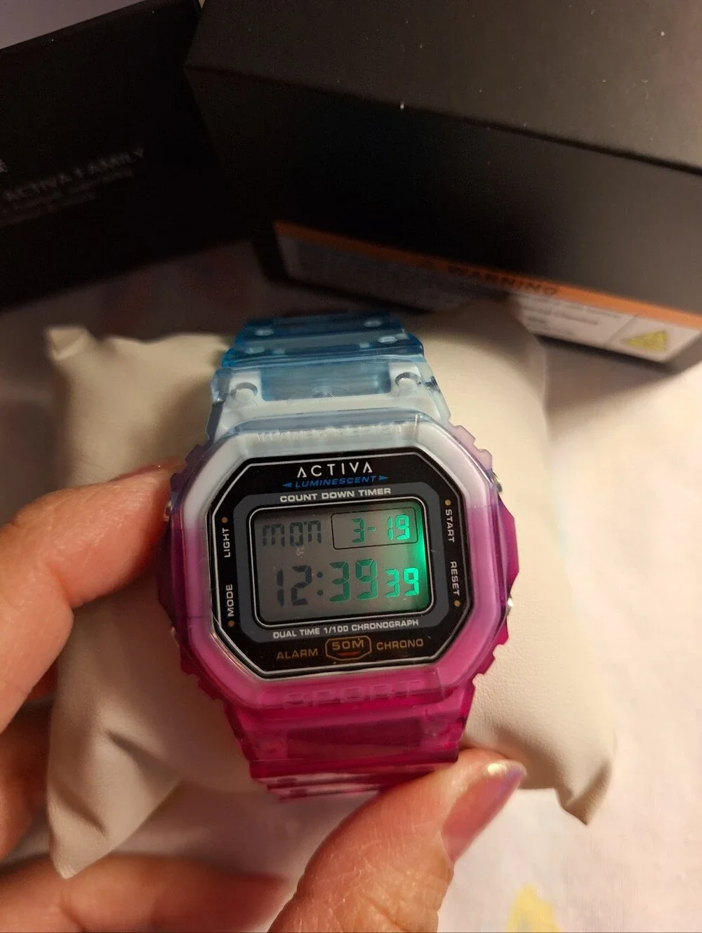 Activa Edge X Invicta Unisex Shock Resistant Sport Watch Pink Blue
